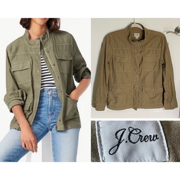 J. Crew Jackets & Blazers - J. Crew Tan Cotton Full Zip Snap Up Military Jacket - 47235